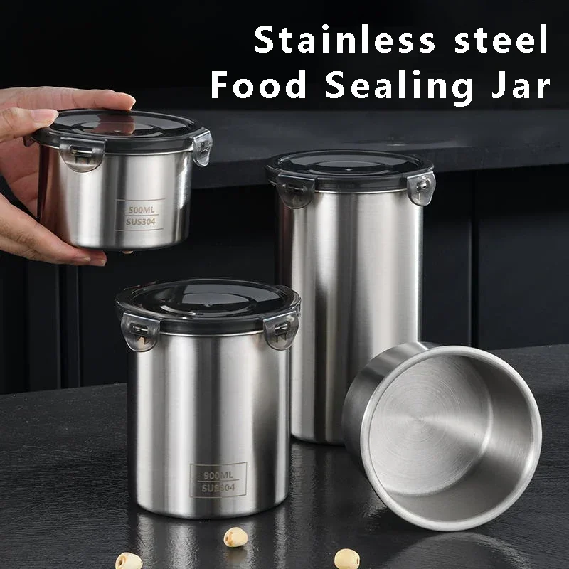 Coffee Tea Leaf And Bean - Stainless Steel Food Container Sealed Tank