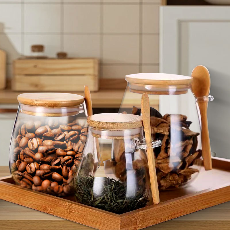 34oz sealed glass jar with spo - Coffee Tea Canister Set review and price