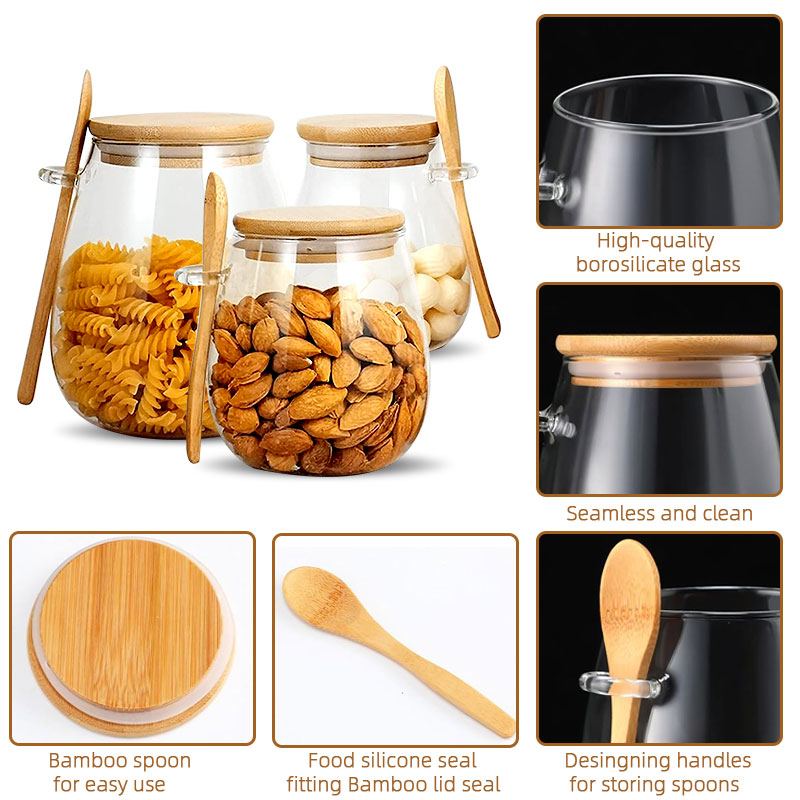 34oz sealed glass jar with spo - Coffee Tea Canister Set review and price