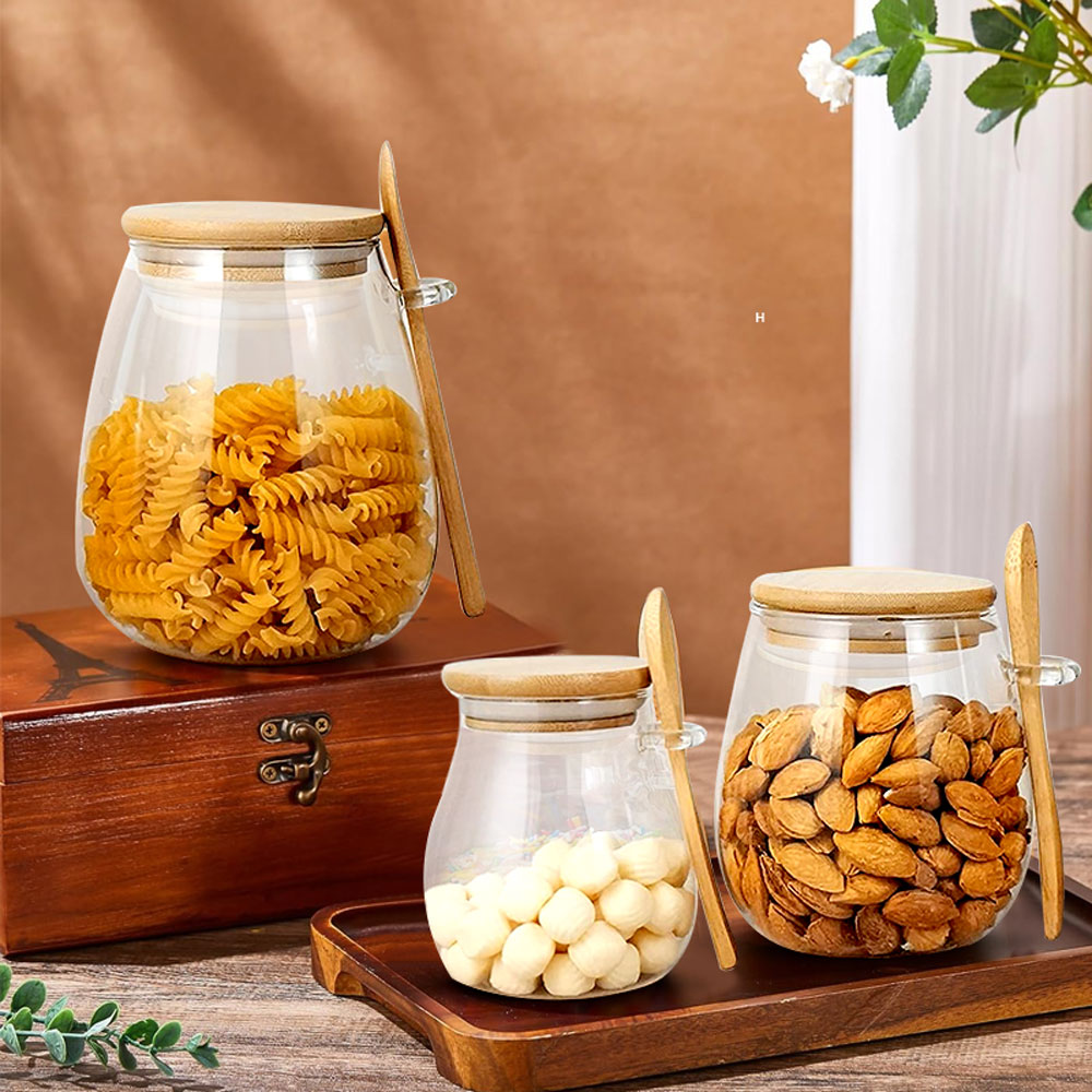 34oz sealed glass jar with spo - Coffee Tea Canister Set review and price