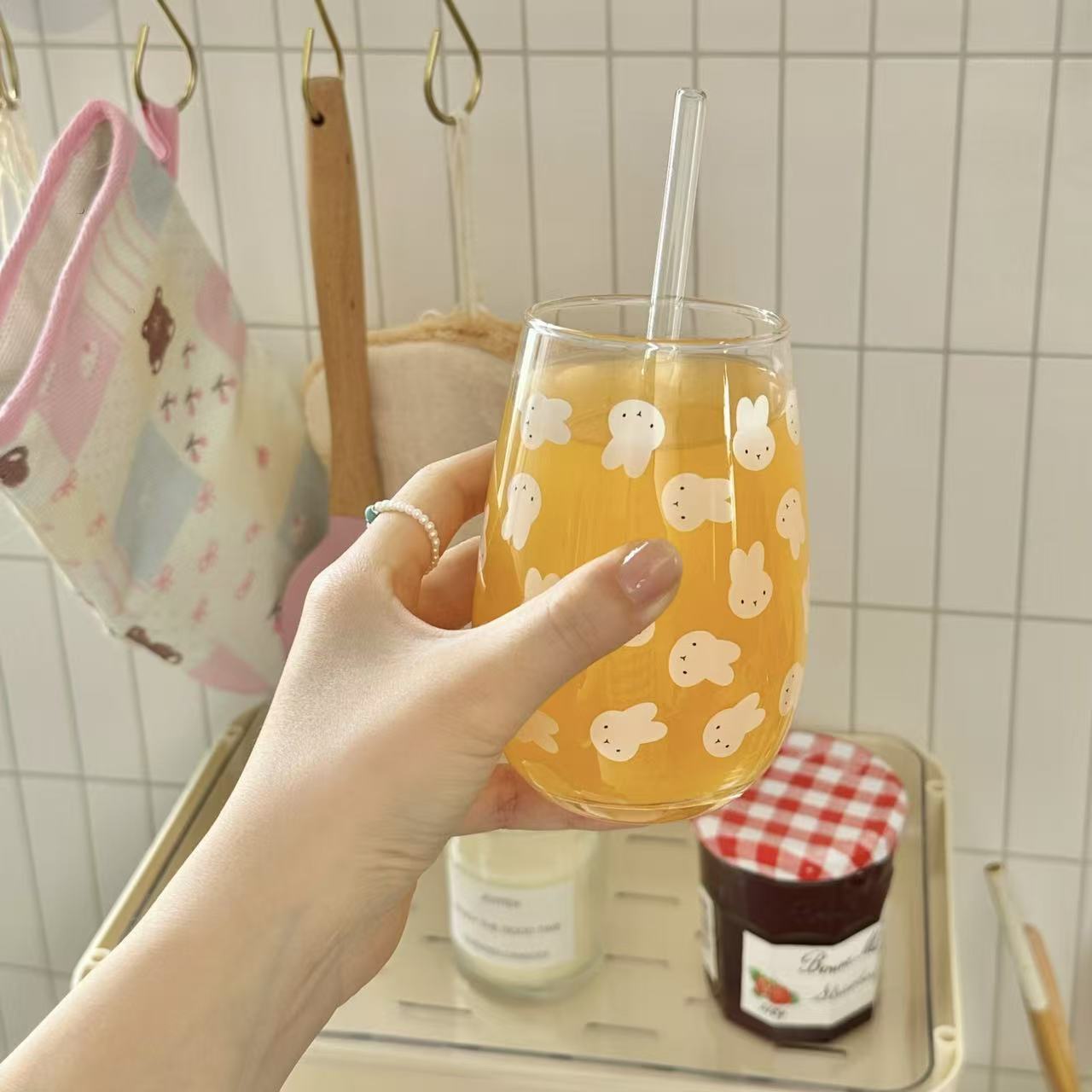 Cute Miffy Rabbit Printed Glas - Coffee Tea & Company review and price
