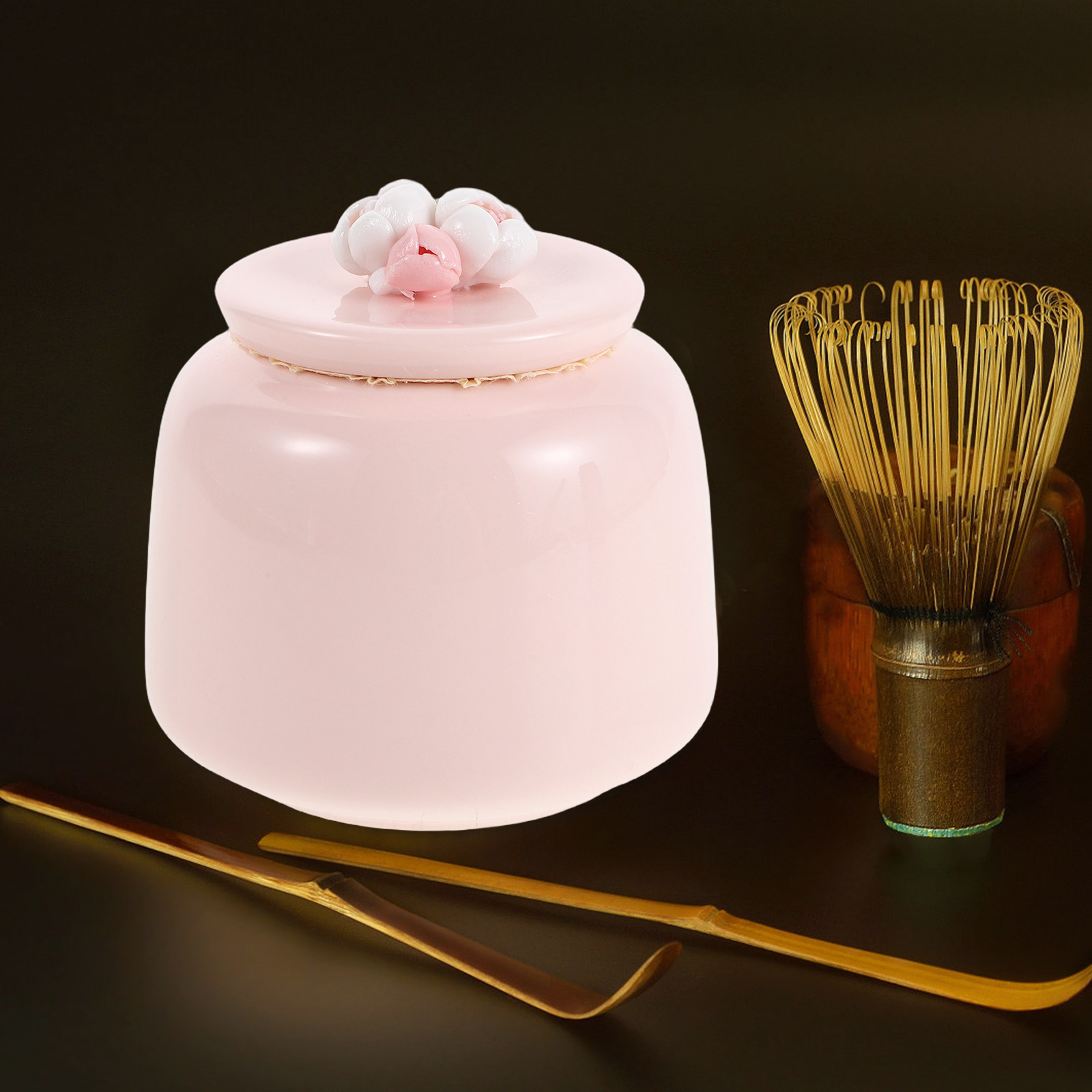 Ceramic Tea Jar Pink Porcelain - Coffee Tea Leaf And Bean review and price
