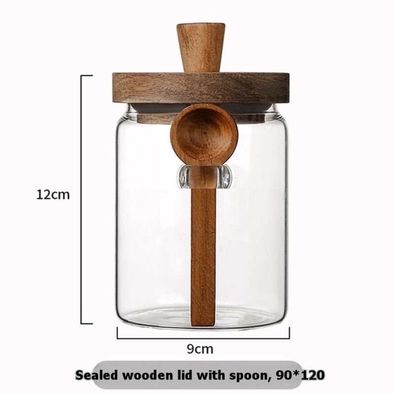 ABJI-Glass Jar With Wooden Lid - Coffee Tea Canister Set review and price