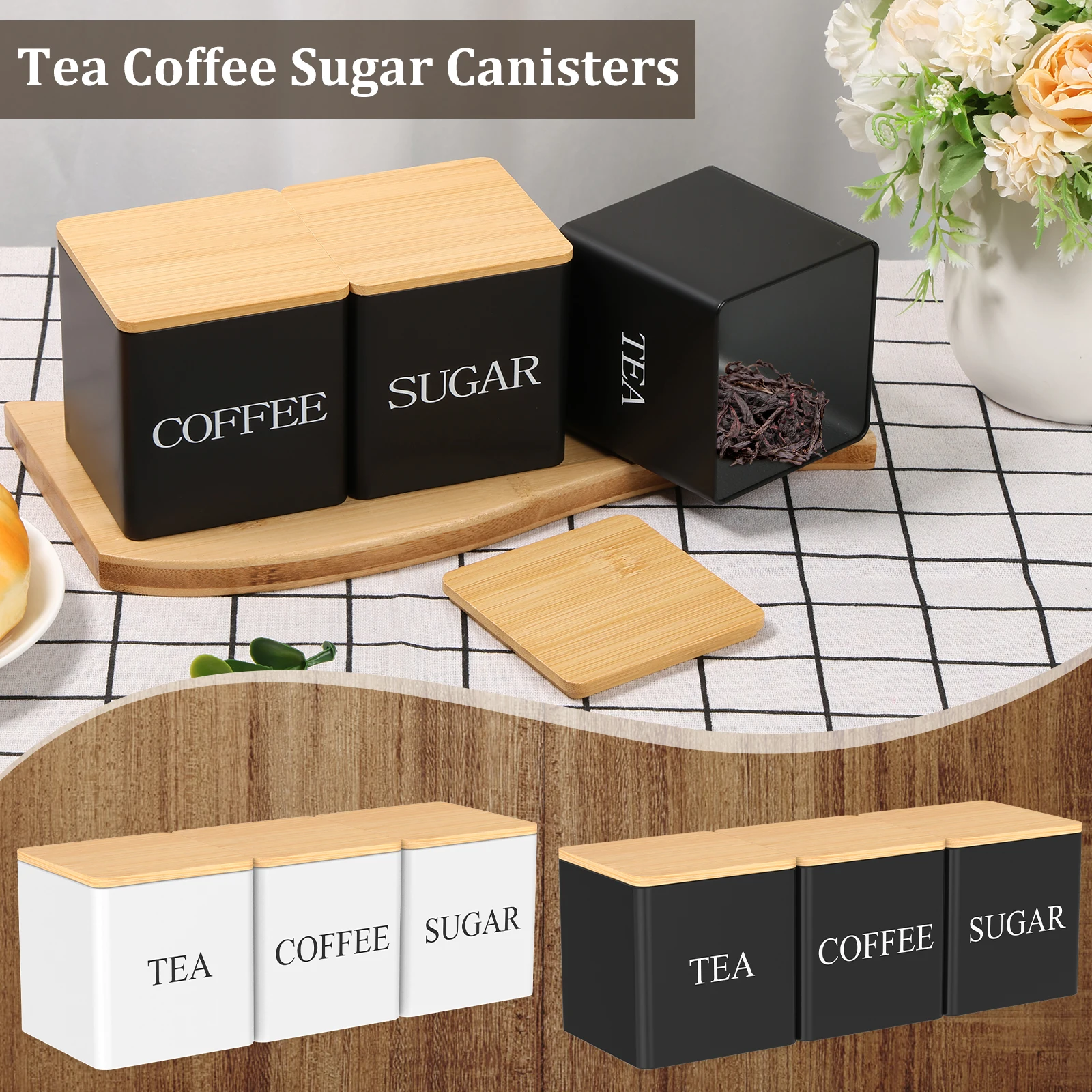 3Pcs Set 500ml Tea Sugar Coffe - Coffee Tea Canister Set review and price