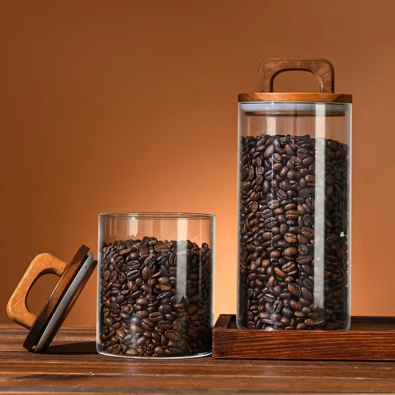 Clear Glass Jar with Bamboo Li - Coffee Tea Canister Set review and price