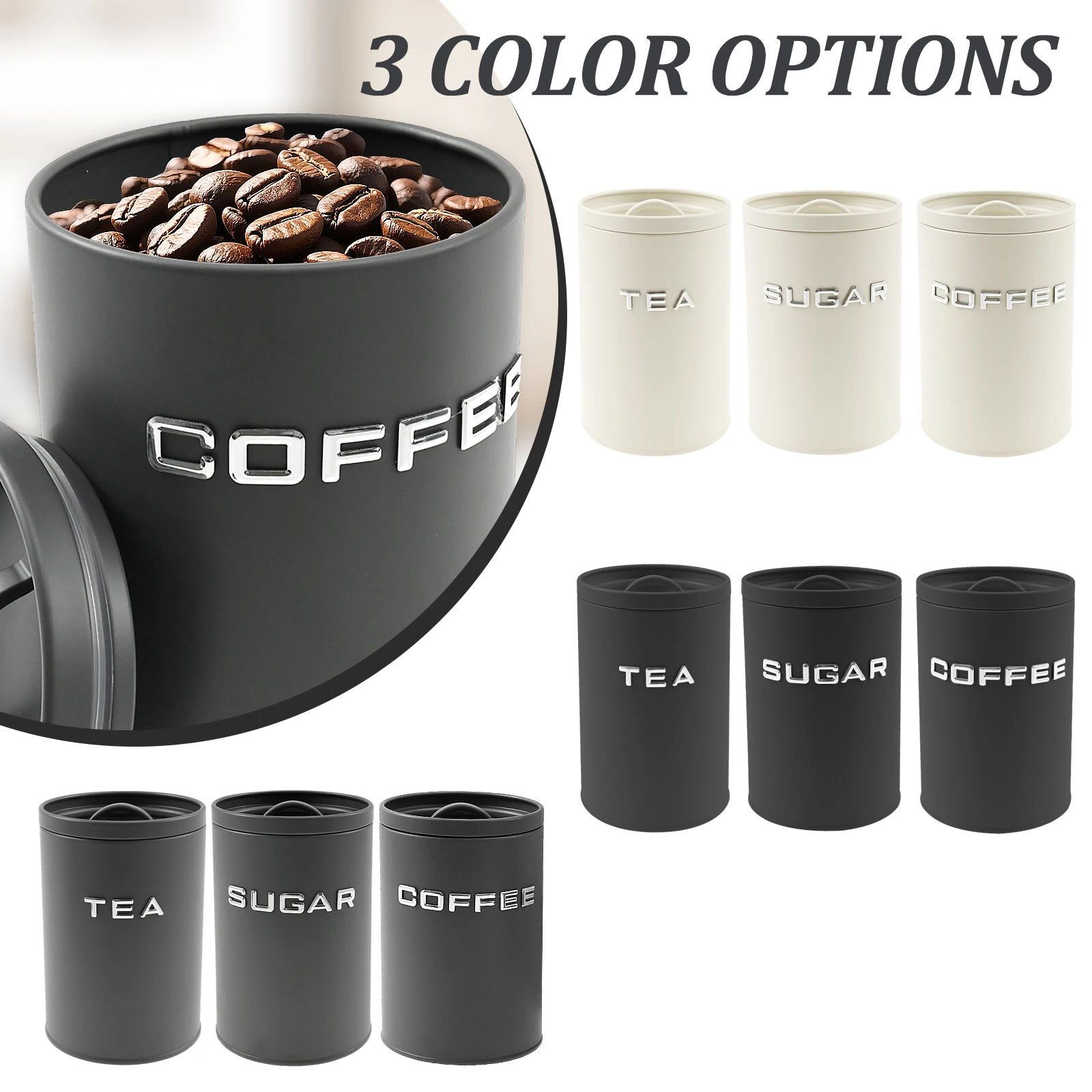3 Pcs Tea Coffee Sugar Caniste - Coffee Tea Canister Set review and price